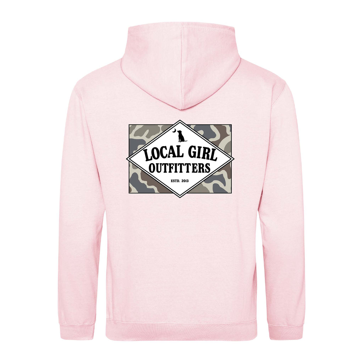 Local Girl Outfitters Founder Flag Hoodie in Baby Pink