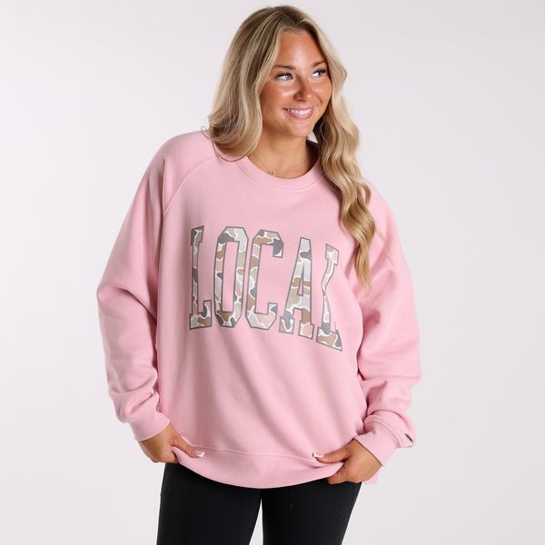 Crescent Crewneck Sweatshirt in Baby Pink
