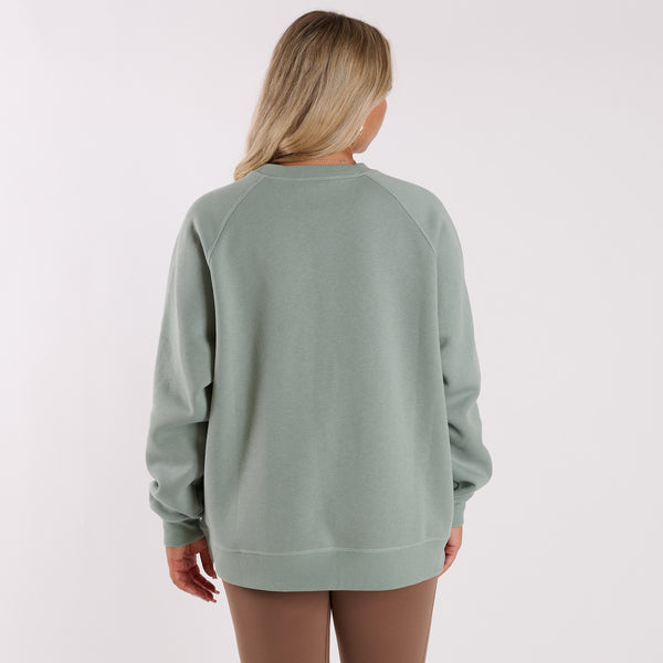Crescent Crewneck Sweatshirt in Dusty Green