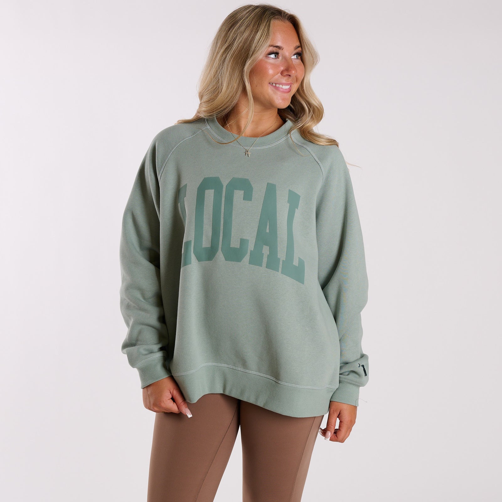 Crescent Crewneck Sweatshirt in Dusty Green