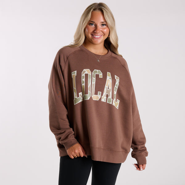 Crescent Crewneck Sweatshirt in Espresso