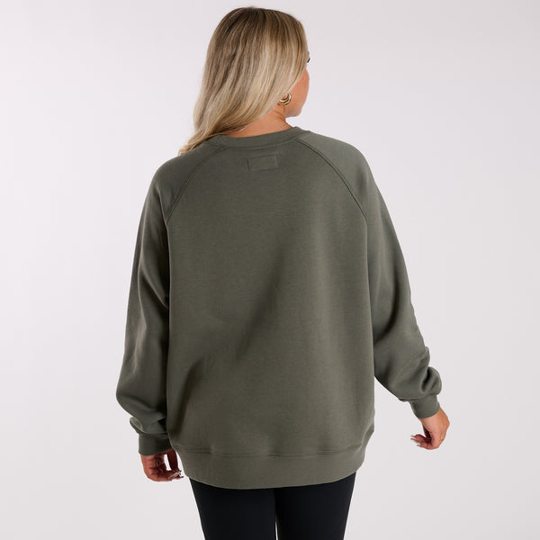 Crescent Crewneck Sweatshirt in Olive