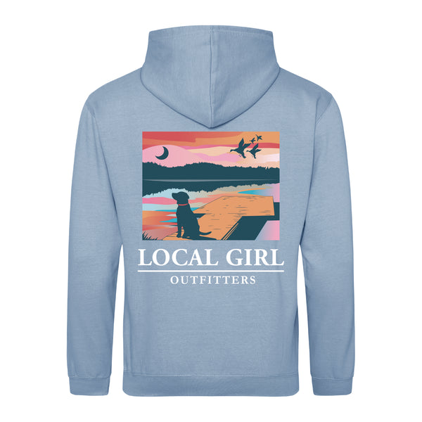Local Girl outfitters Dock Lab Hoodie in Sky blue