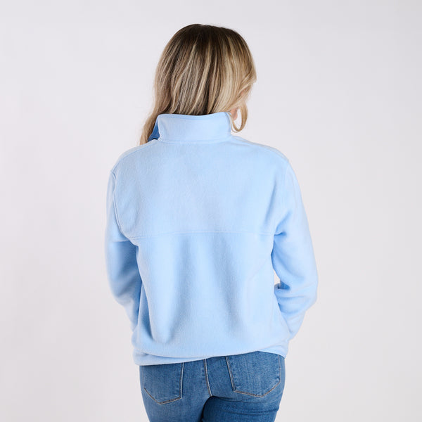 Fleece Quarter Zip Pullover in Canal Blue