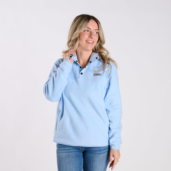 Fleece Quarter Zip Pullover in Canal Blue