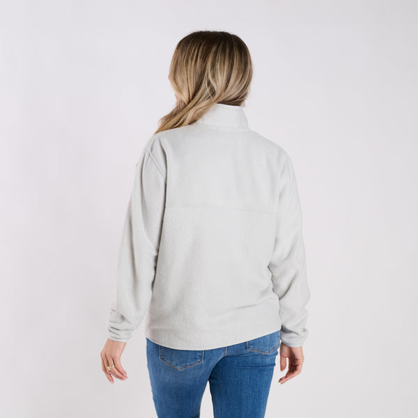 Fleece Quarter Zip Pullover in Glacier Gray