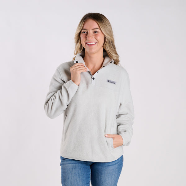 Fleece Quarter Zip Pullover in Glacier Gray