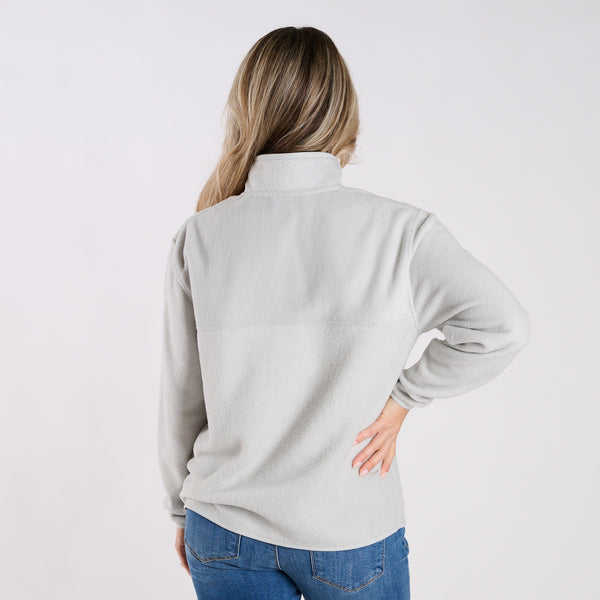 Fleece Quarter Zip Pullover in Glacier Gray