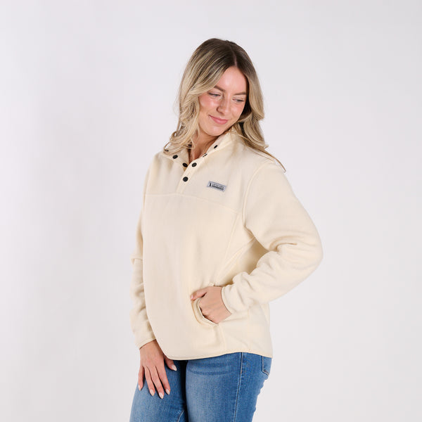 Fleece Quarter Zip in Pullover Toasted Almond