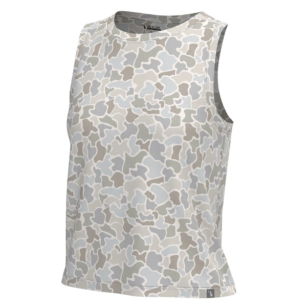 Local Girl Muscle Tank in Forest Saltwater Camo