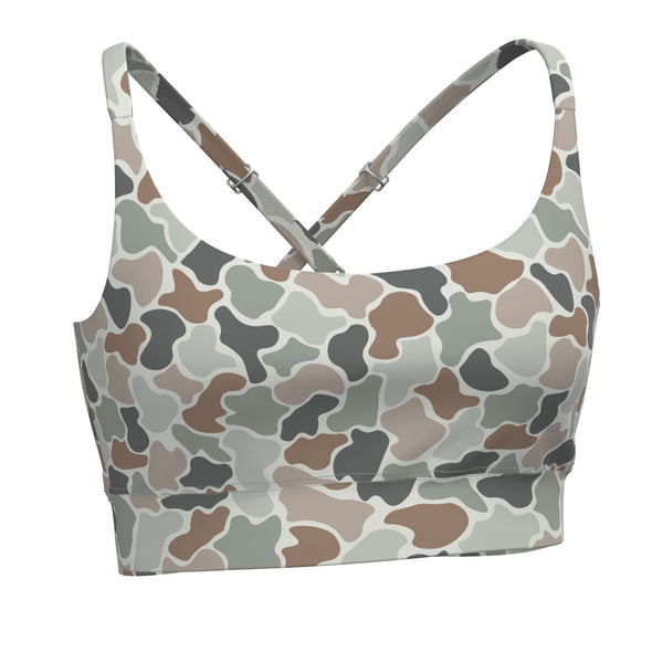 Local Girl Flora Forest Camo Sports Bra with Adjustable Straps