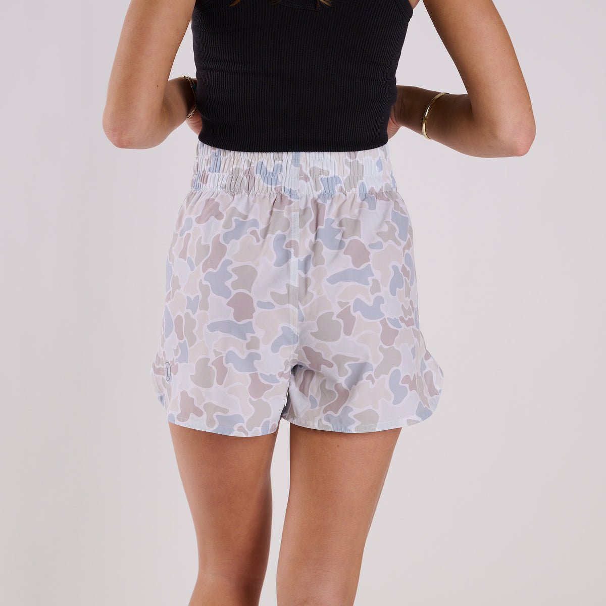 Women's High Waisted Volley Shorts in Saltwater Camo