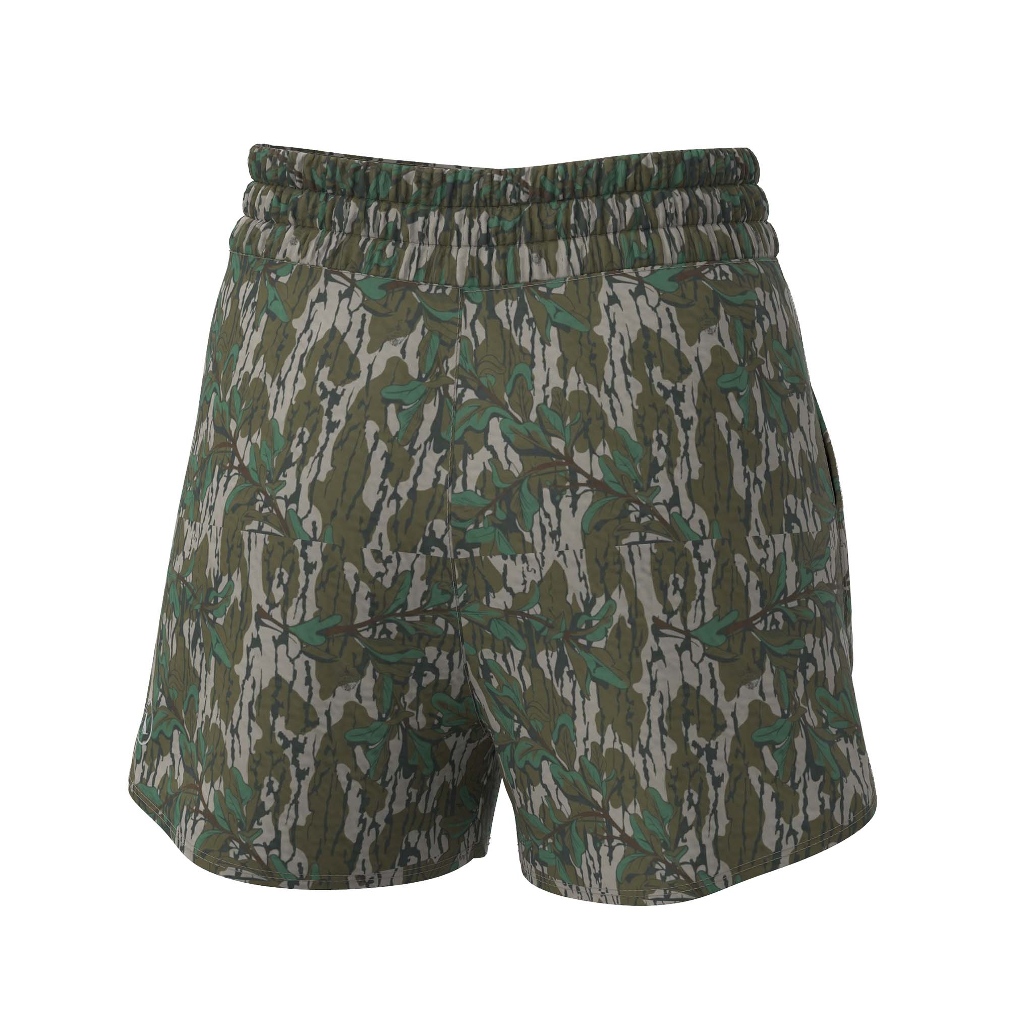Local Girl Women's High Waisted Volley Shorts in Greenleaf Camo
