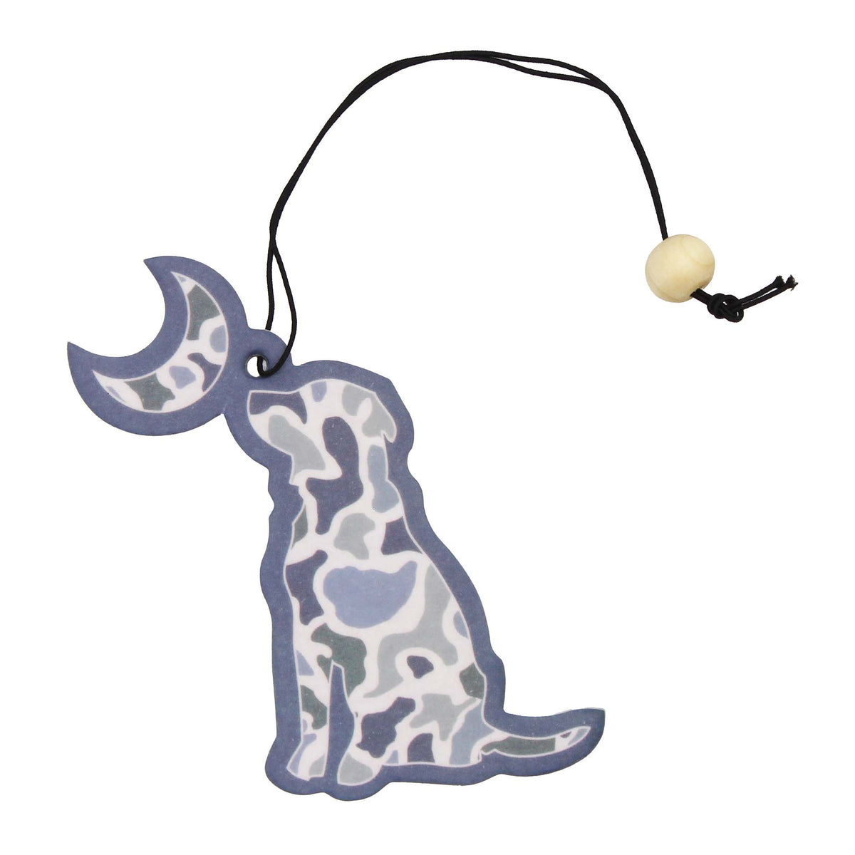 Camoflauge dog and moon air freshener
