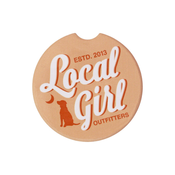 Light Peach LGO Logo Car Coaster by local girl outfitters
