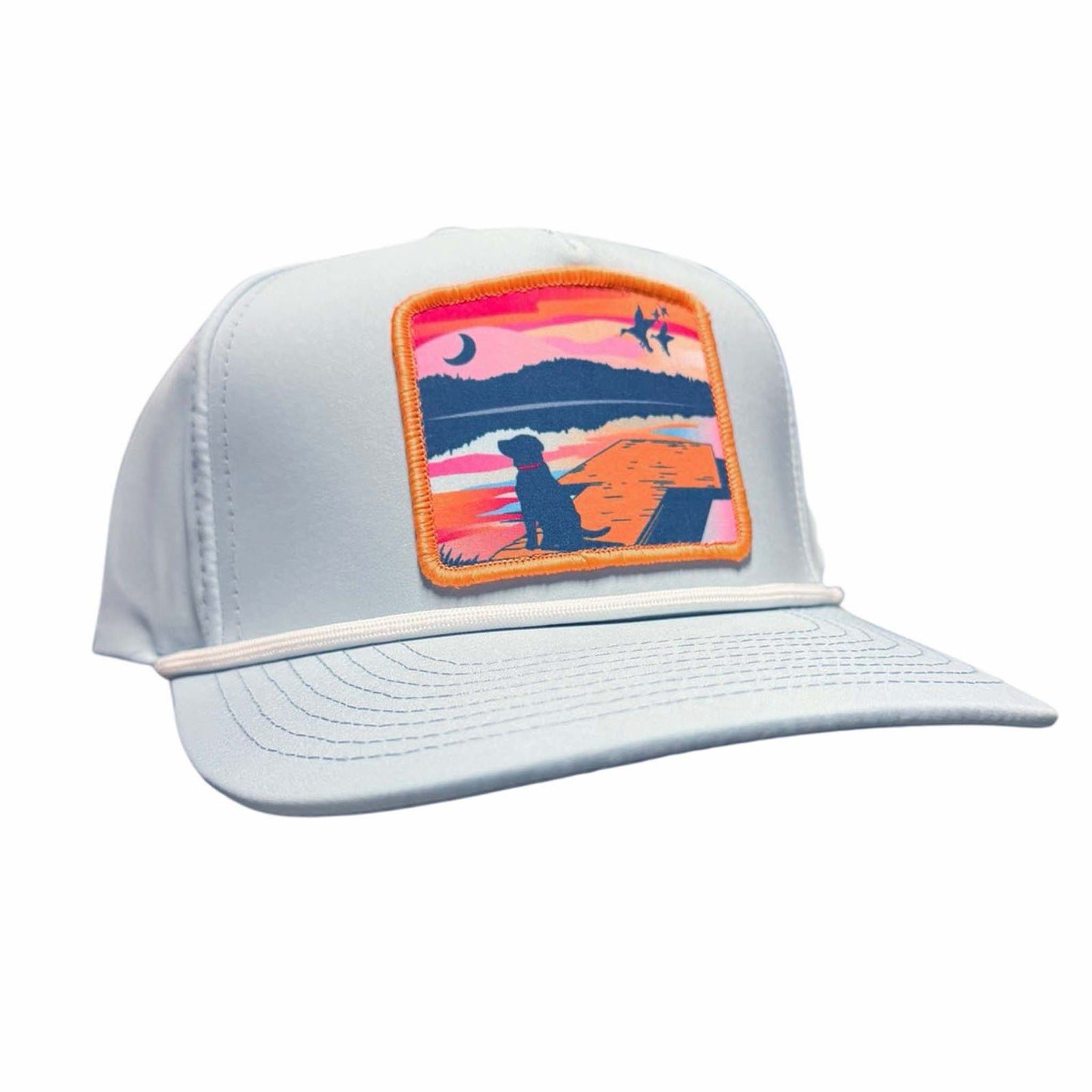 Local girl outfitters Women's Lab on Dock Patch Hat in pale aqua