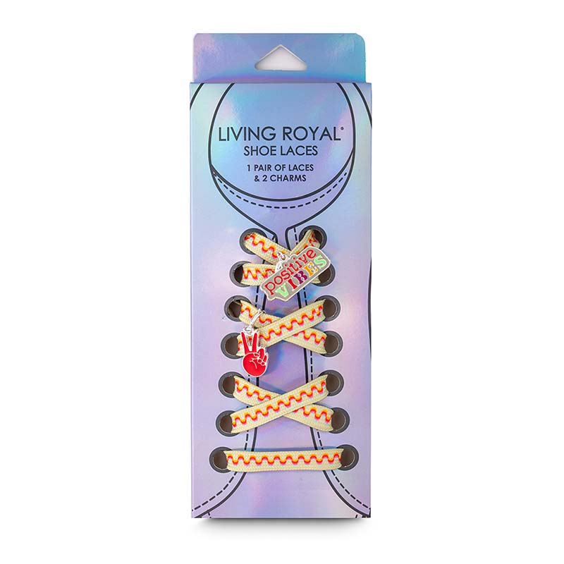 Zig Zag Peace Shoe Laces with Charms