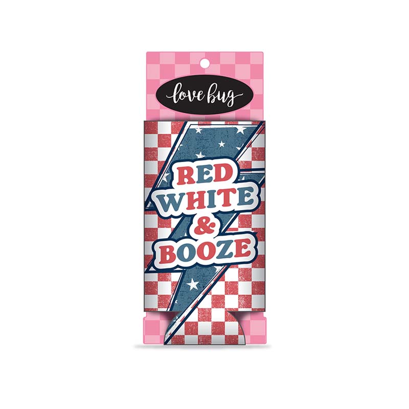 Red, White & Booze Slim Can Holder