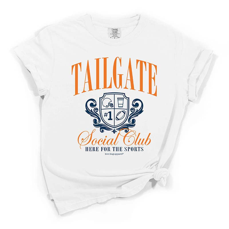Tailgate Short Sleeve T-Shirt in Navy and Orange