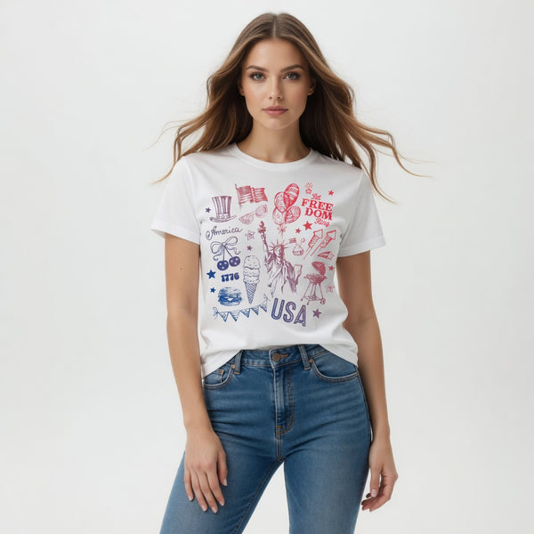 America Collage Short Sleeve T-Shirt