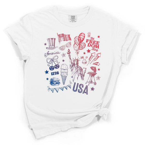 America Collage Short Sleeve T-Shirt