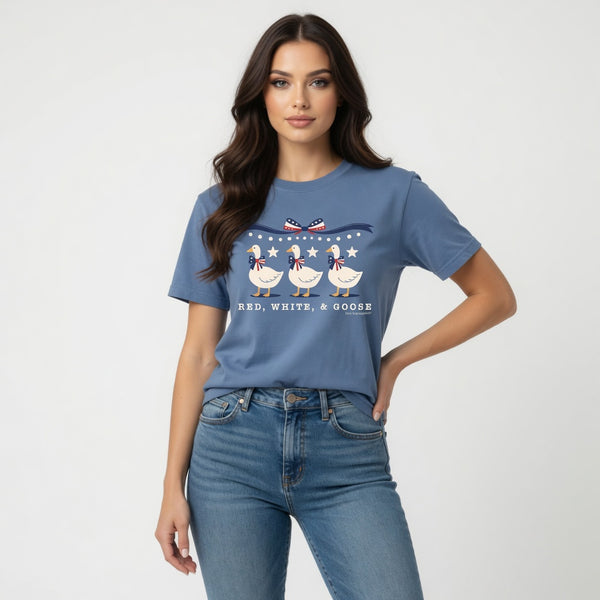 Red, White, & Goose Short Sleeve T-Shirt