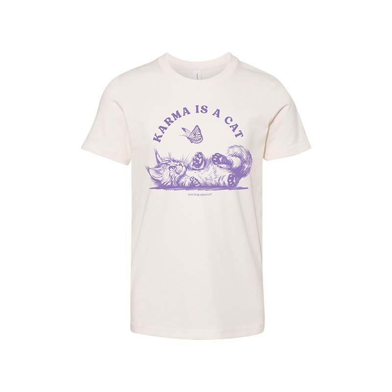 Youth Karma Is A Cat Short Sleeve T-Shirt