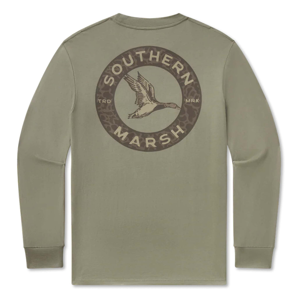 Southern Marsh Inflight Camo Long Sleeve T-Shirt in Stonewall Olive