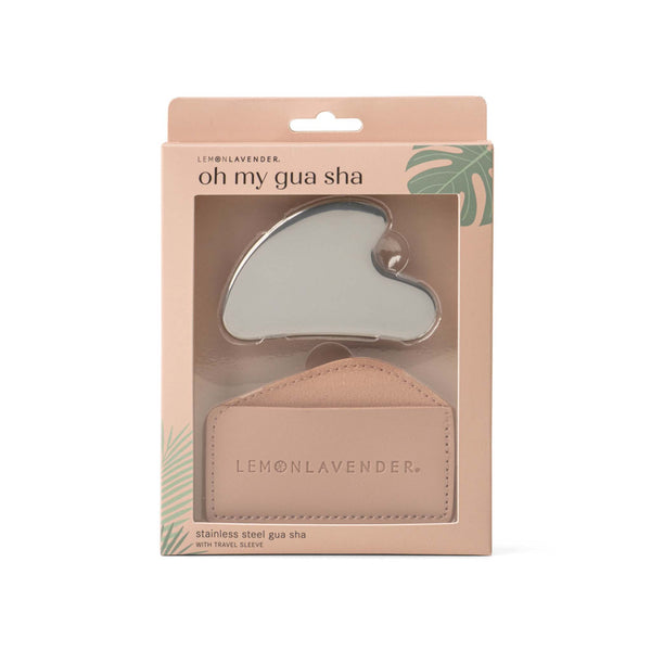 Lemon Lavender Gua Sha tool in packaging on a white background