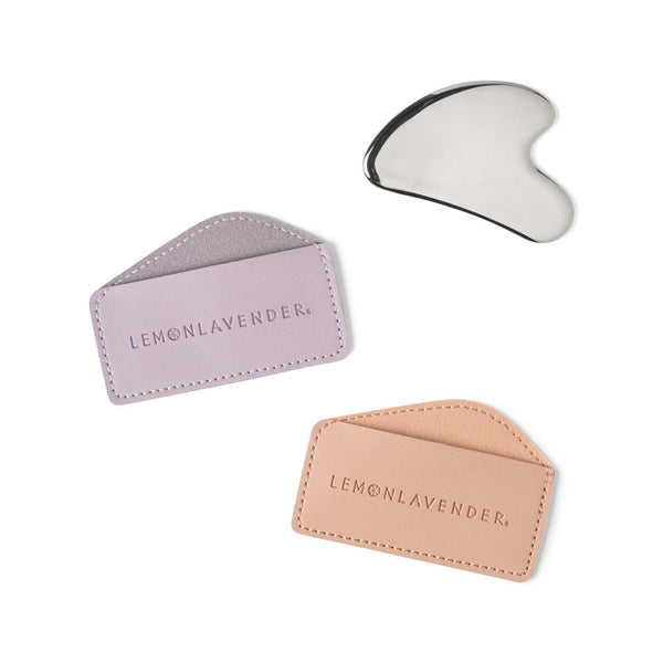Two gua sha tools with 'Lemon Lavender' branding on a white background