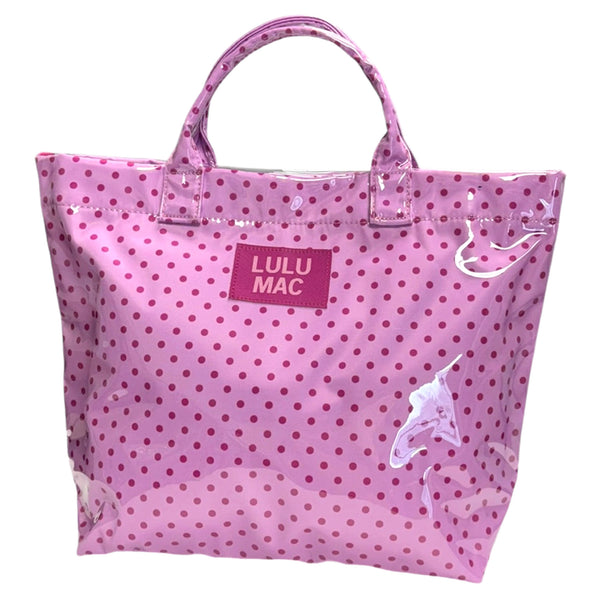 Lulu Mac Plastic Coated Tote Bag in Light Pink and Bubblegum