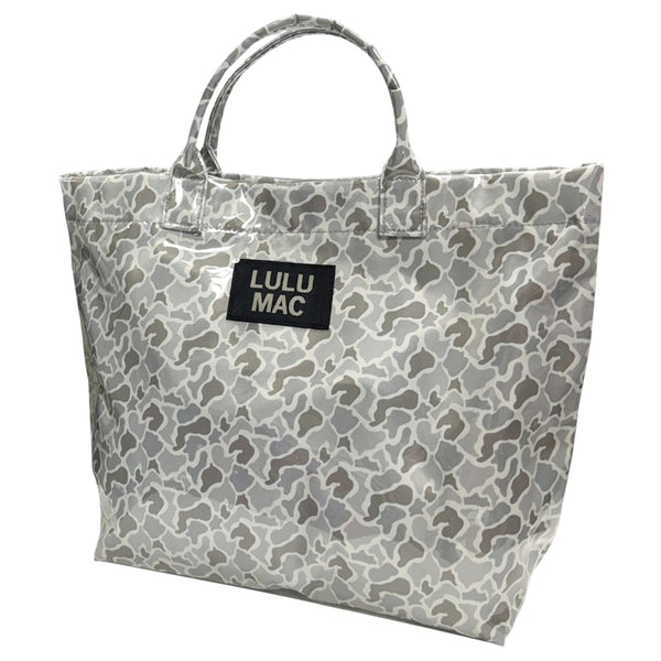 Lulu Mac Plastic Coated Tote Bag in White Camo