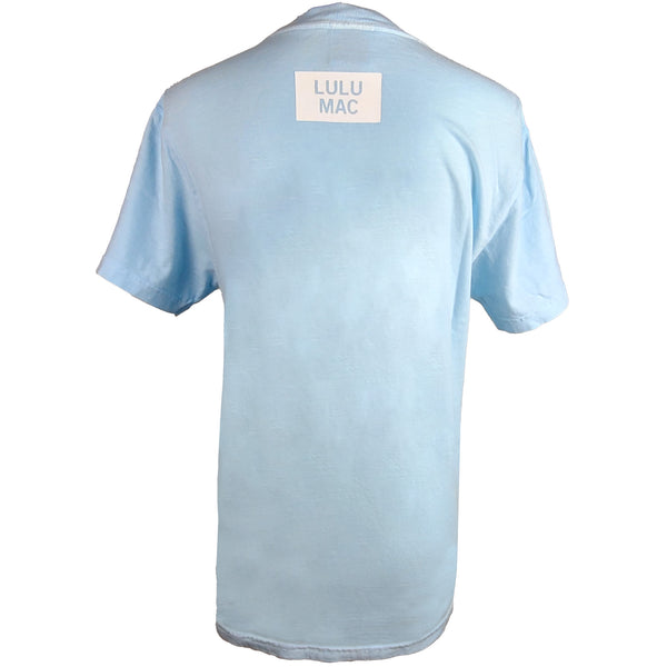 Lulu Mac Checkered Short Sleeve T-Shirt in Chambray and White