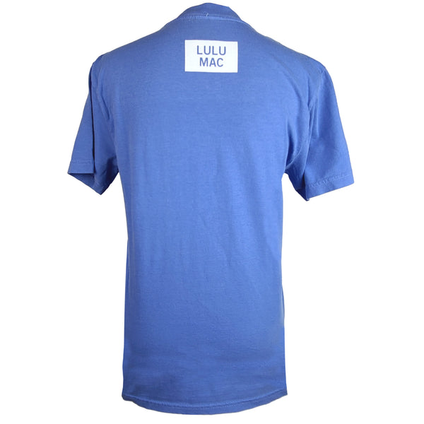 Lulu Mac Checkered Short Sleeve T-Shirt in Flow Blue and White