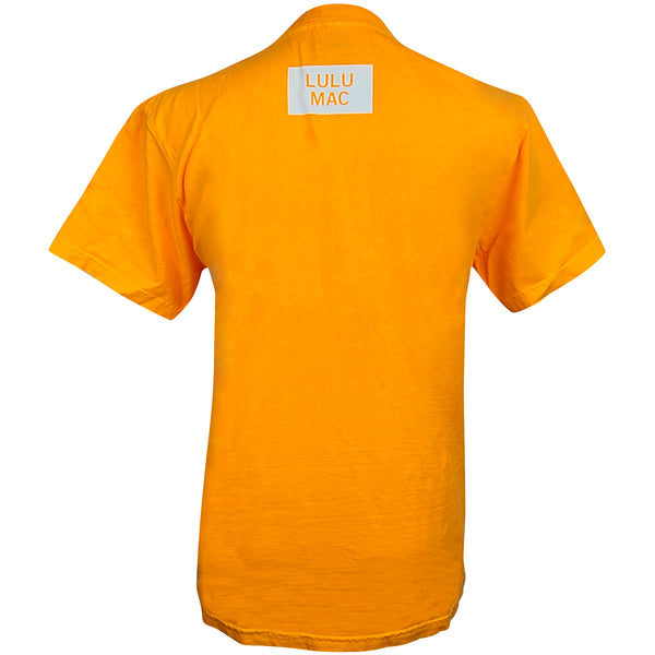 Lulu Mac Checkerboard Short Sleeve T-Shirt in Orange and White