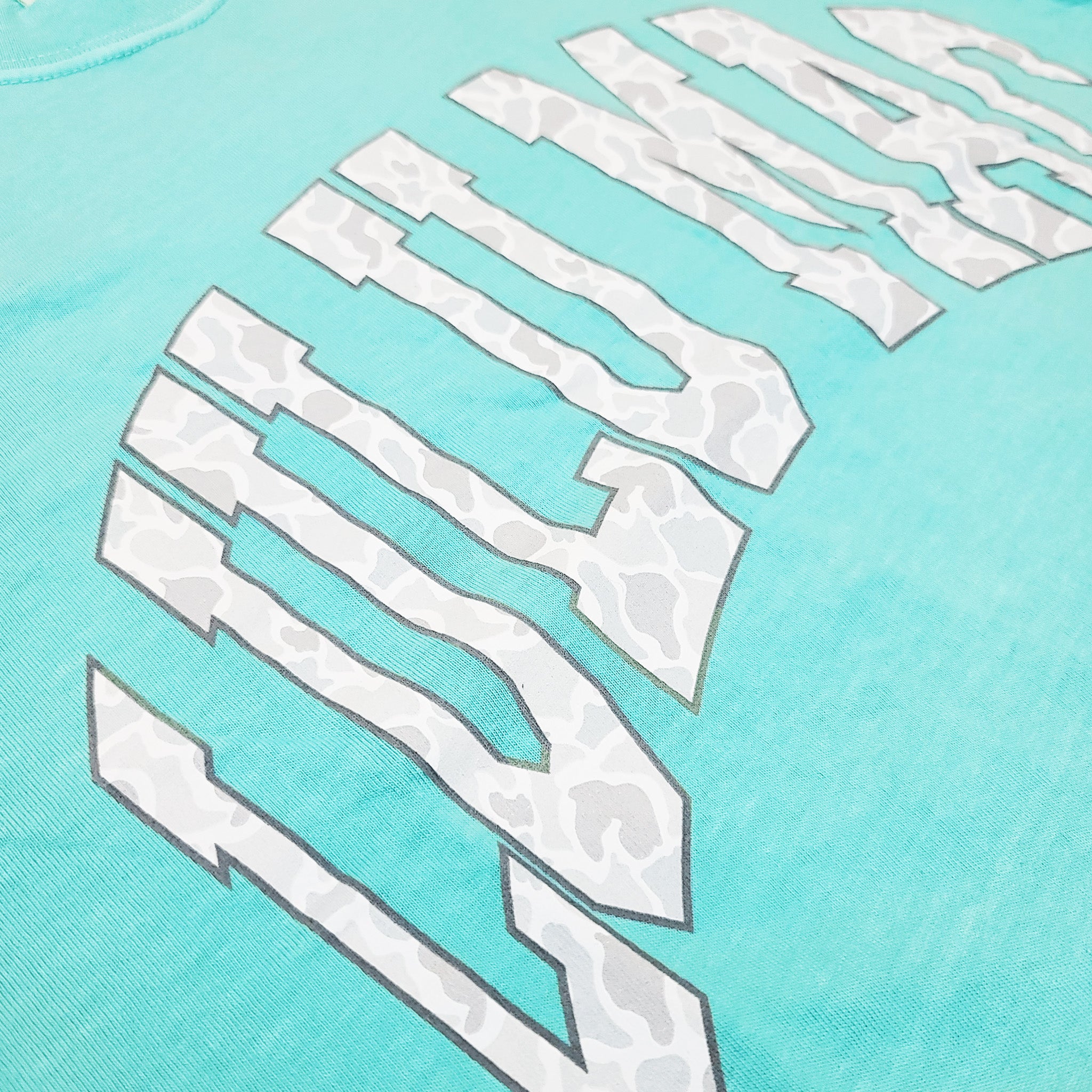 Lulu Mac Short Sleeve T-Shirt White Camo and Chalky Mint