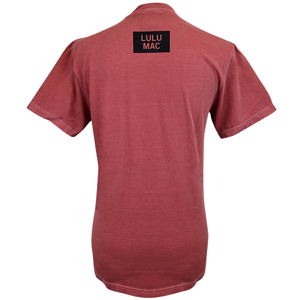 Lulu Mac Houndstooth Short Sleeve T-Shirt in Crimson