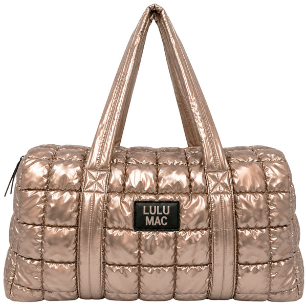 Lulu Mac Metallic Champagne Puffer Duffel Bag