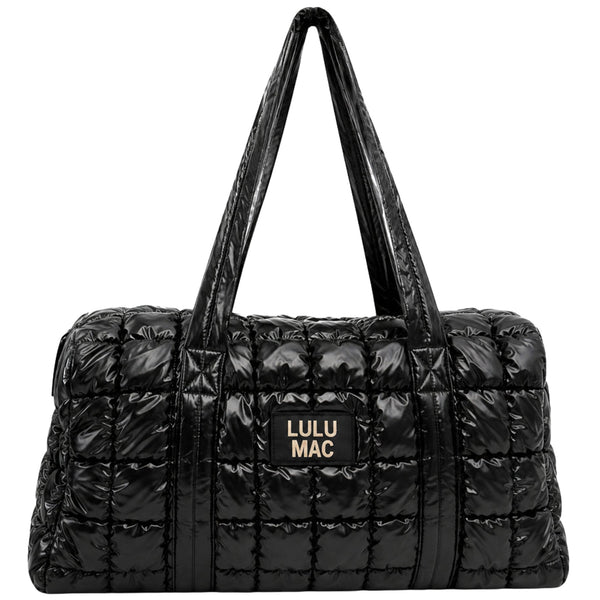 Lulu Mac Metallic Black Puffer Duffel Bag