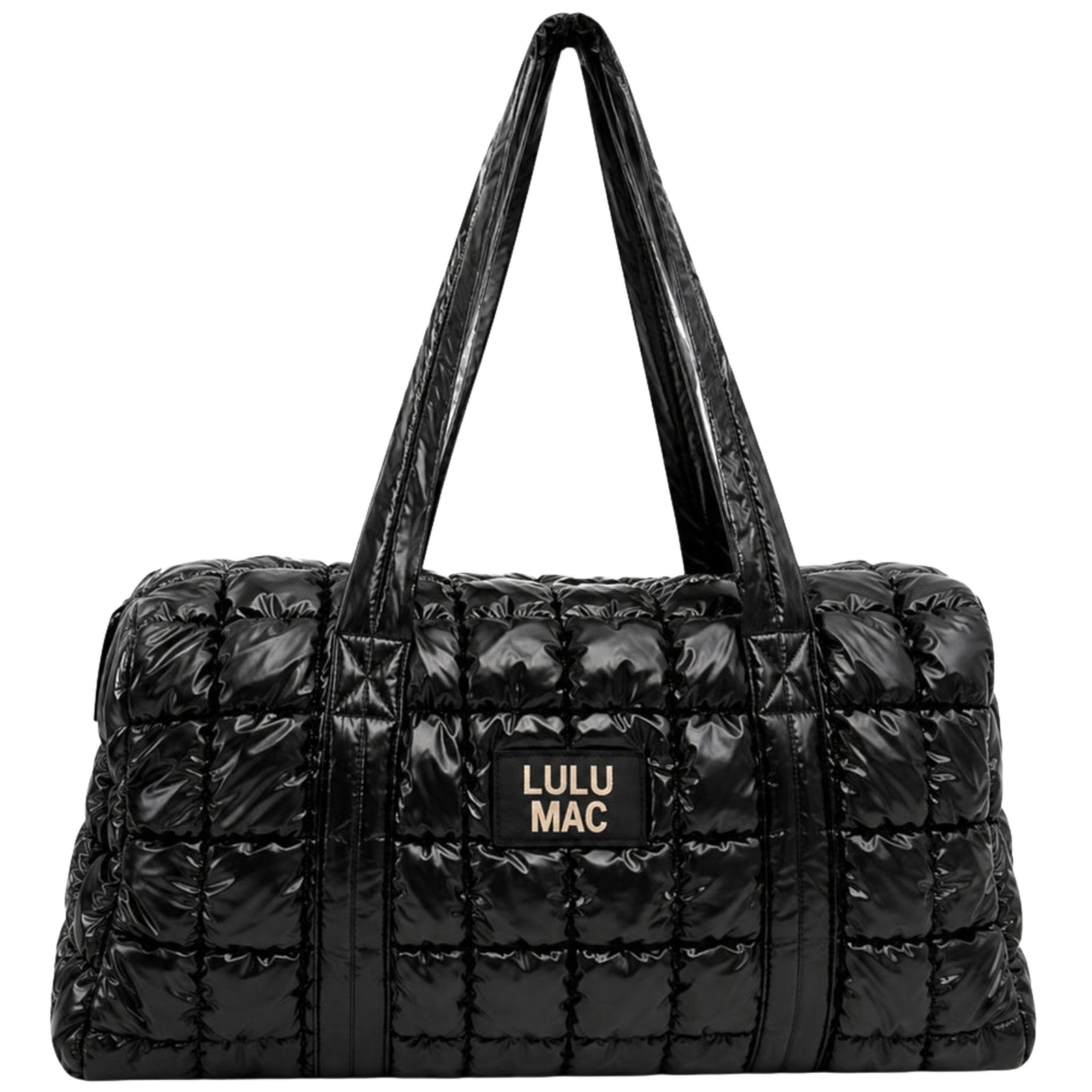 Lulu Mac Metallic Black Puffer Duffel Bag