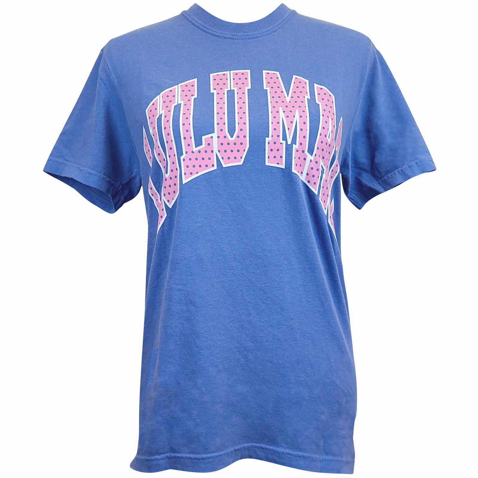 Lulu Mac Polka Dot Fill Short Sleeve T-Shirt in Flo Blue