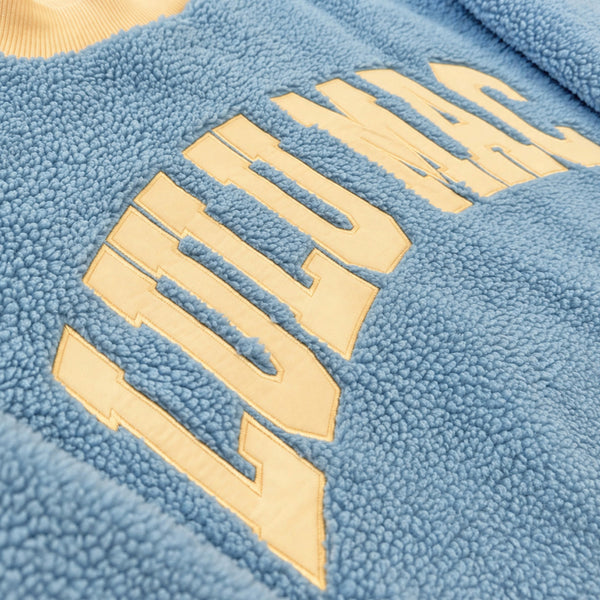 Lulu Mac Sherpa Mockneck Sweatshirt in Light Blue and Butter