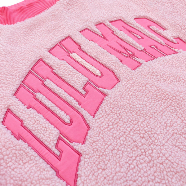 Lulu Mac Sherpa Mockneck Sweatshirt in Hot Pink and Light Pink