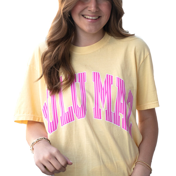 Lulu Mac Stripe Fill Short Sleeve T-Shirt in Butter