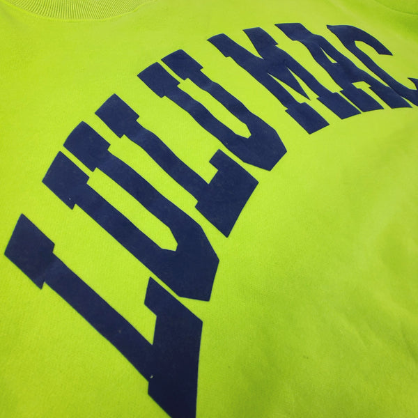 Lulu Mac Puff Crewneck Sweatshirt in Chartreuse and Deep Blue