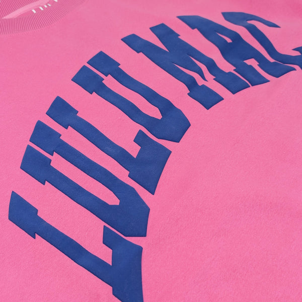 Lulu Mac Puff Crewneck Sweatshirt in Pink and Royal Blue