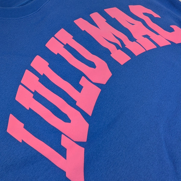 Lulu Mac Puff Crewneck Sweatshirt in Royal Blue and Pink