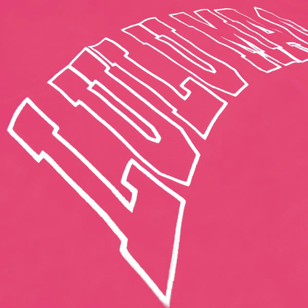 Lulu Mac Open Letter Mockneck Sweatshirt in Hot Pink
