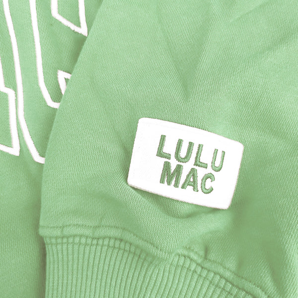 Lulu Mac Open Letter Mockneck Sweatshirt in Mint