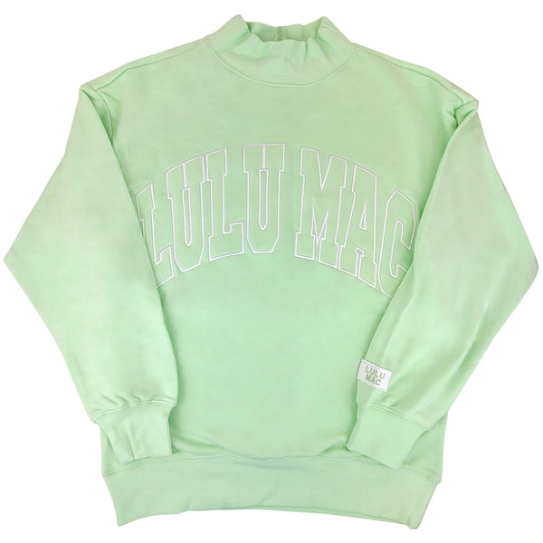 Lulu Mac Open Letter Mockneck Sweatshirt in Mint